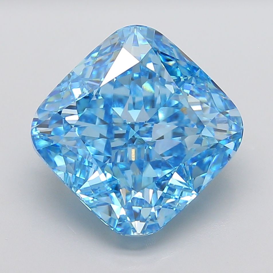 Loose Diamond - CUSHION MODIFIED 15.23ct Fancy Vivid Blue VS1: Loose Diamond - CUSHION MODIFIED 15.23ct Fancy Vivid Blue VS1 Source: This is a real non-mined Diamond that has been grown in a lab Shape: CUSHION MODIFIED Carats: 15.23 Color: Fancy Vivid Blue Certif