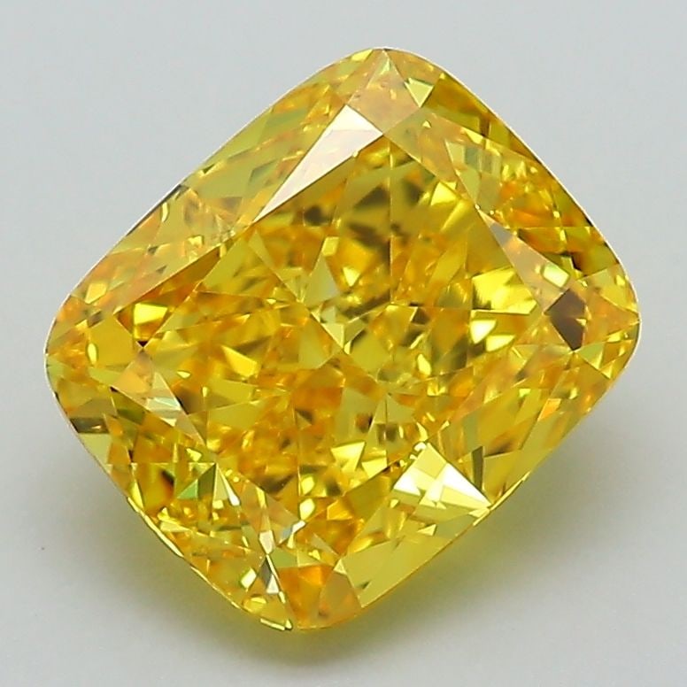Loose Diamond - CUSHION MODIFIED 2.71ct Fancy Vivid Yellow VVS2: Loose Diamond - CUSHION MODIFIED 2.71ct Fancy Vivid Yellow VVS2 Source: This is a real non-mined Diamond that has been grown in a lab Shape: CUSHION MODIFIED Carats: 2.71 Color: Fancy Vivid Yellow Cer
