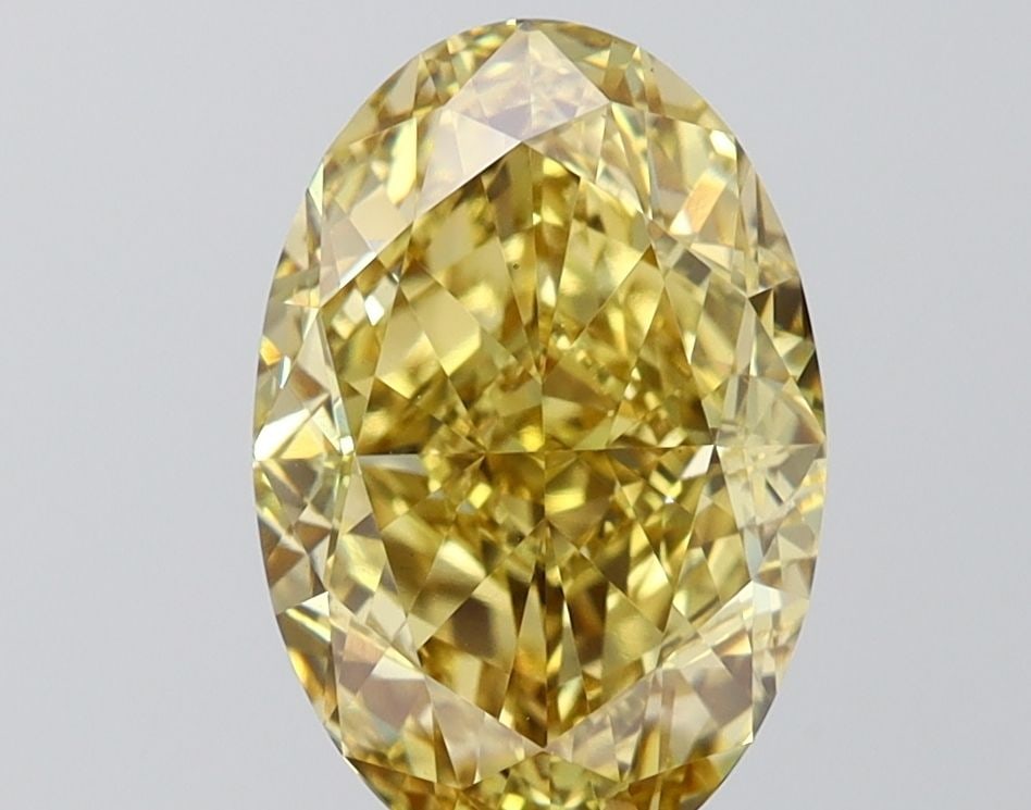 Loose Diamond - OVAL 3.56ct Fancy Intense Yellow VS1: Loose Diamond - OVAL 3.56ct Fancy Intense Yellow VS1 Source: This is a real non-mined Diamond that has been grown in a lab Shape: OVAL Carats: 3.56 Color: Fancy Intense Yellow Certification: IGI Video