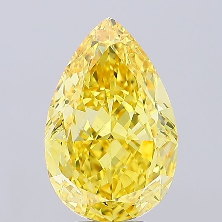 Loose Diamond - PEAR 8.1ct Fancy Vivid Yellow VS1: Loose Diamond - PEAR 8.1ct Fancy Vivid Yellow VS1 Source: This is a real non-mined Diamond that has been grown in a lab Shape: PEAR Carats: 8.1 Color: Fancy Vivid Yellow Certification: IGI Video: