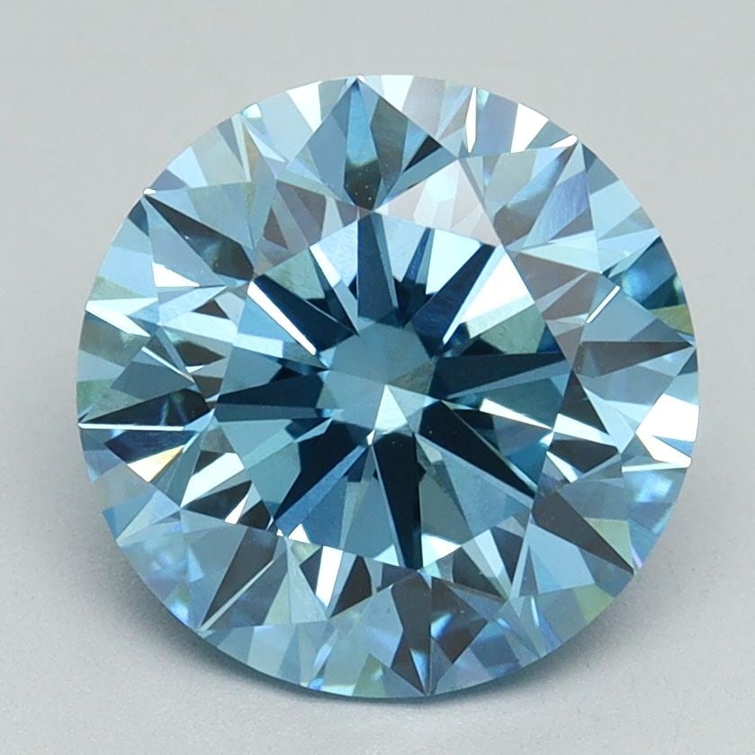 Ideal Loose Diamond - ROUND 3.06ct Fancy Vivid Blue VS1: Ideal Loose Diamond - ROUND 3.06ct Fancy Vivid Blue VS1 Source: This is a real non-mined Diamond that has been grown in a lab Shape: ROUND Carats: 3.06 Color: Fancy Vivid Blue Certification: IGI Video