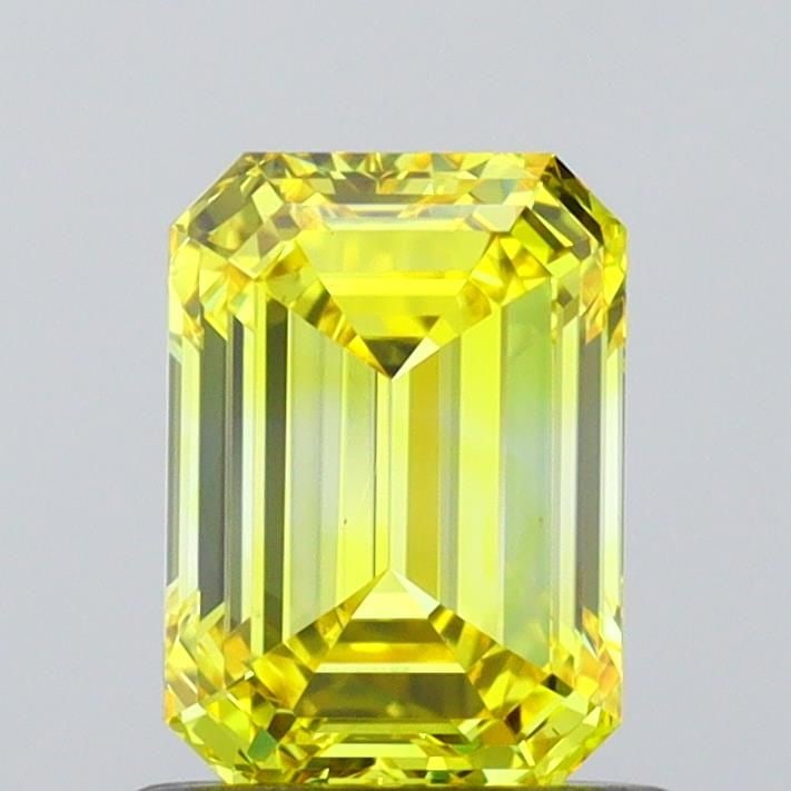 Loose Diamond - EMERALD 0.93ct Fancy Intense Yellow VS1: Loose Diamond - EMERALD 0.93ct Fancy Intense Yellow VS1 Source: This is a real non-mined Diamond that has been grown in a lab Shape: EMERALD Carats: 0.93 Color: Fancy Intense Yellow Certification: IGI