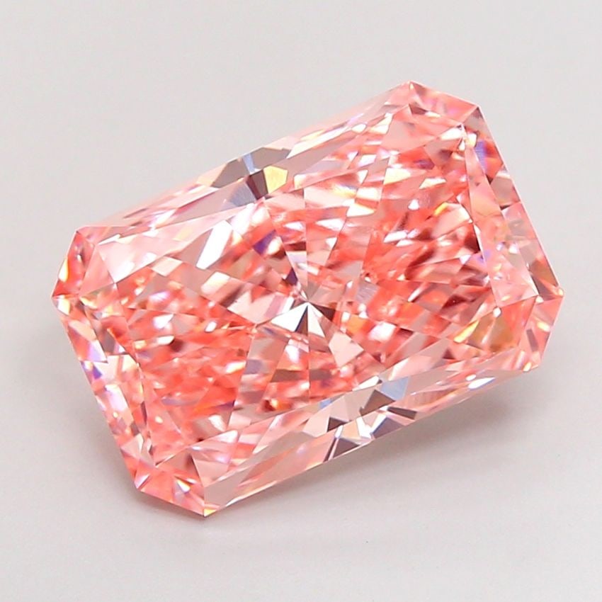 Loose Diamond - RADIANT 6.51ct Fancy Vivid Pink VS1: Loose Diamond - RADIANT 6.51ct Fancy Vivid Pink VS1 Source: This is a real non-mined Diamond that has been grown in a lab Shape: RADIANT Carats: 6.51 Color: Fancy Vivid Pink Certification: IGI Video: