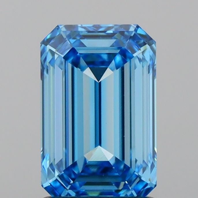 Loose Diamond - EMERALD 1.53ct Fancy Vivid Blue VS1: Loose Diamond - EMERALD 1.53ct Fancy Vivid Blue VS1 Source: This is a real non-mined Diamond that has been grown in a lab Shape: EMERALD Carats: 1.53 Color: Fancy Vivid Blue Certification: IGI Video: