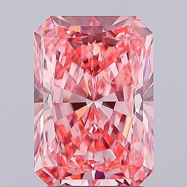 Loose Diamond - RADIANT 2.93ct Fancy Vivid Pink VS1: Loose Diamond - RADIANT 2.93ct Fancy Vivid Pink VS1 Source: This is a real non-mined Diamond that has been grown in a lab Shape: RADIANT Carats: 2.93 Color: Fancy Vivid Pink Certification: IGI Video: