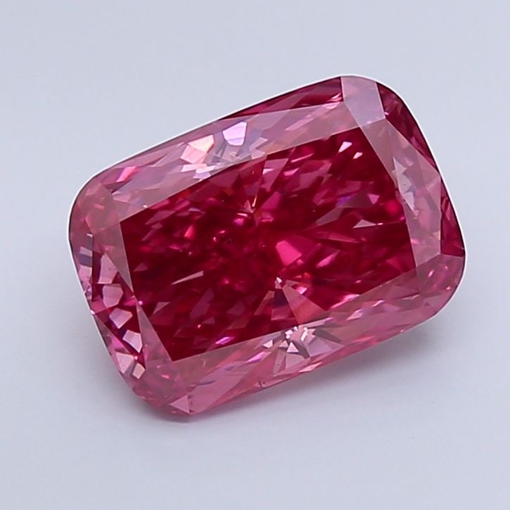 Loose Diamond - CUSHION BRILLIANT 4.56ct Fancy Vivid Purplish Pink VS2: Loose Diamond - CUSHION BRILLIANT 4.56ct Fancy Vivid Purplish Pink VS2 Source: This is a real non-mined Diamond that has been grown in a lab Shape: CUSHION BRILLIANT Carats: 4.56 Color: Fancy Vivid Pu