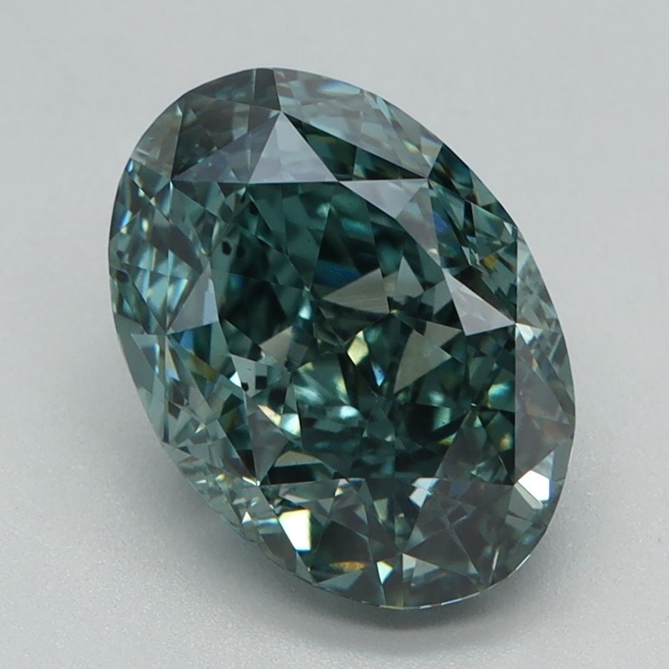 Loose Diamond - OVAL 2.47ct Fancy Vivid Green VS2: Loose Diamond - OVAL 2.47ct Fancy Vivid Green VS2 Source: This is a real non-mined Diamond that has been grown in a lab Shape: OVAL Carats: 2.47 Color: Fancy Vivid Green Certification: IGI Video: