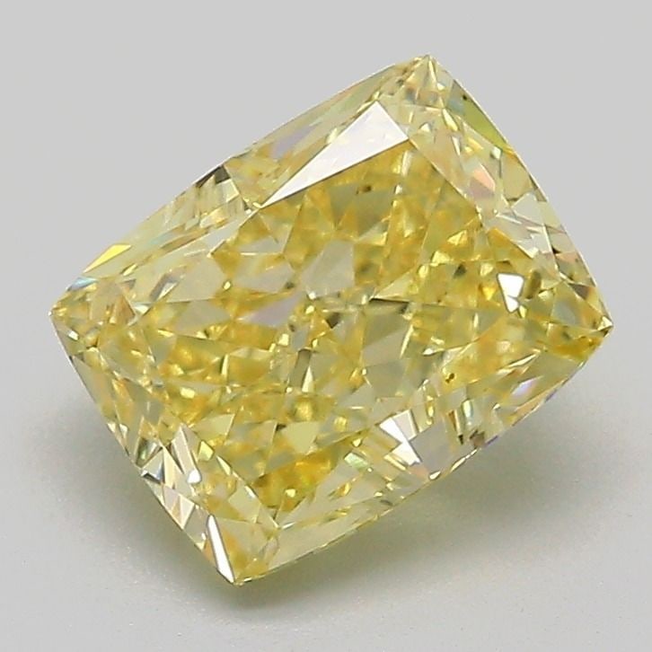 Loose Diamond - CUSHION MODIFIED 1.89ct Fancy Intense Yellow VVS2: Loose Diamond - CUSHION MODIFIED 1.89ct Fancy Intense Yellow VVS2 Source: This is a real non-mined Diamond that has been grown in a lab Shape: CUSHION MODIFIED Carats: 1.89 Color: Fancy Intense Yellow