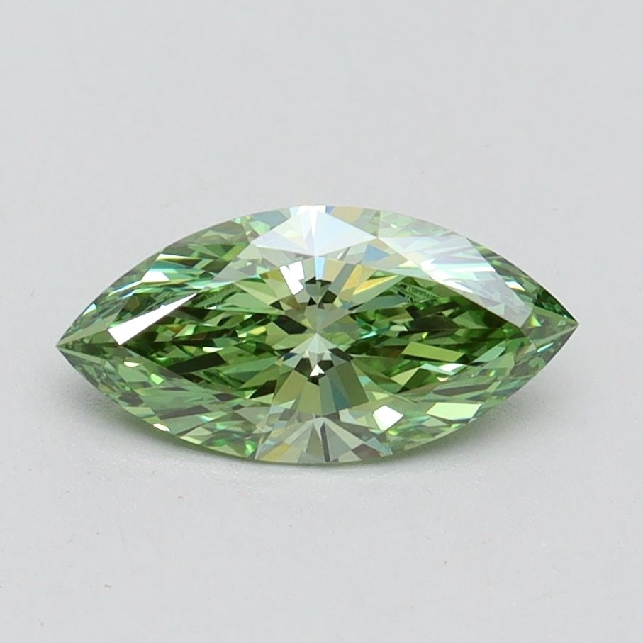 Loose Diamond - MARQUISE 0.83ct Fancy Vivid Green VVS2: Loose Diamond - MARQUISE 0.83ct Fancy Vivid Green VVS2 Source: This is a real non-mined Diamond that has been grown in a lab Shape: MARQUISE Carats: 0.83 Color: Fancy Vivid Green Certification: IGI Vi