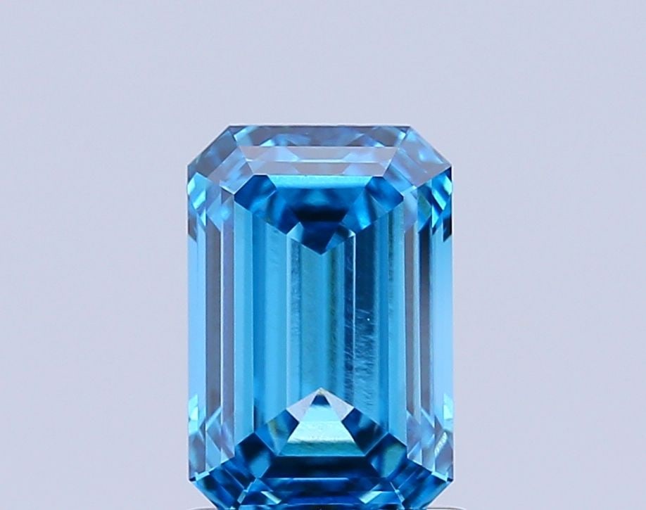Loose Diamond - EMERALD 1.53ct Fancy Vivid Blue VVS2: Loose Diamond - EMERALD 1.53ct Fancy Vivid Blue VVS2 Source: This is a real non-mined Diamond that has been grown in a lab Shape: EMERALD Carats: 1.53 Color: Fancy Vivid Blue Certification: IGI Video: