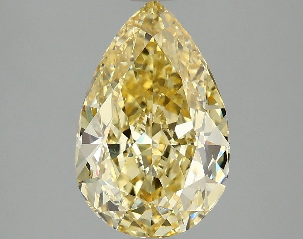 Loose Diamond - PEAR 3.08ct Fancy Intense Yellow VS1: Loose Diamond - PEAR 3.08ct Fancy Intense Yellow VS1 Source: This is a real non-mined Diamond that has been grown in a lab Shape: PEAR Carats: 3.08 Color: Fancy Intense Yellow Certification: IGI Video