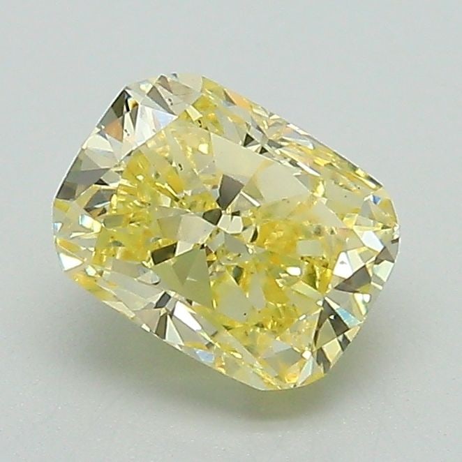 Loose Diamond - CUSHION MODIFIED 1.3ct Fancy Intense Yellow VS2: Loose Diamond - CUSHION MODIFIED 1.3ct Fancy Intense Yellow VS2 Source: This is a real non-mined Diamond that has been grown in a lab Shape: CUSHION MODIFIED Carats: 1.3 Color: Fancy Intense Yellow Ce