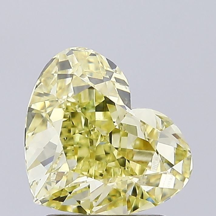 Loose Diamond - HEART 2.04ct Fancy Yellow VS1: Loose Diamond - HEART 2.04ct Fancy Yellow VS1 Source: This is a real non-mined Diamond that has been grown in a lab Shape: HEART Carats: 2.04 Color: Fancy Yellow Certification: IGI Video:
