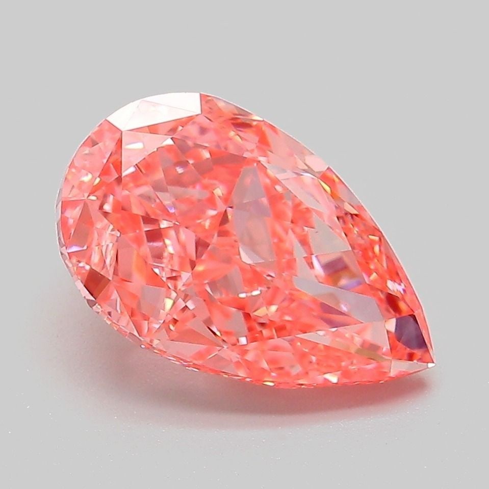 Loose Diamond - PEAR 3.06ct Fancy Vivid Pink VS1: Loose Diamond - PEAR 3.06ct Fancy Vivid Pink VS1 Source: This is a real non-mined Diamond that has been grown in a lab Shape: PEAR Carats: 3.06 Color: Fancy Vivid Pink Certification: IGI Video: