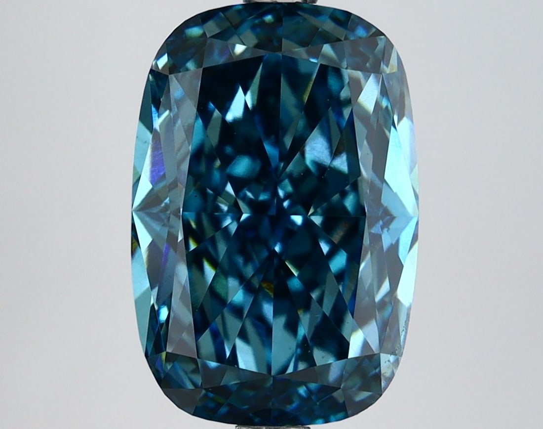 Loose Diamond - CUSHION MODIFIED 4.56ct Fancy Vivid Green Blue VS1 (1 of 1)