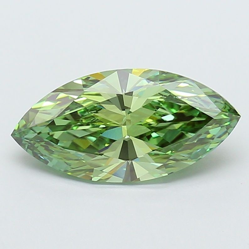 Loose Diamond - MARQUISE 3.51ct Fancy Vivid Green VVS2: Loose Diamond - MARQUISE 3.51ct Fancy Vivid Green VVS2 Source: This is a real non-mined Diamond that has been grown in a lab Shape: MARQUISE Carats: 3.51 Color: Fancy Vivid Green Certification: IGI Vi