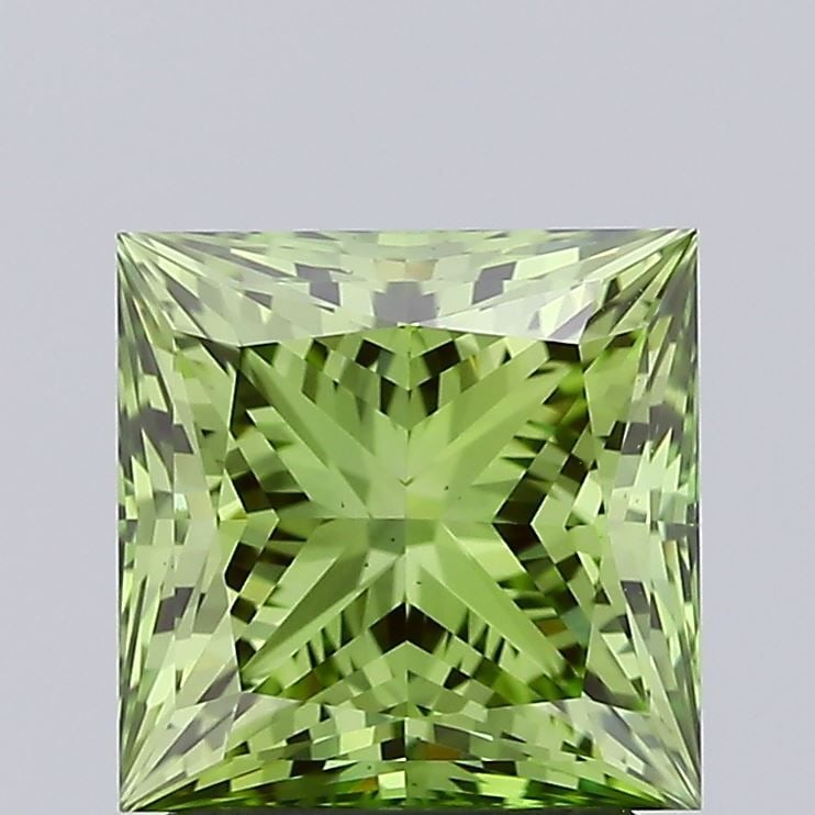 Loose Diamond - PRINCESS 2.02ct Fancy Vivid Green VS1: Loose Diamond - PRINCESS 2.02ct Fancy Vivid Green VS1 Source: This is a real non-mined Diamond that has been grown in a lab Shape: PRINCESS Carats: 2.02 Color: Fancy Vivid Green Certification: IGI Vid