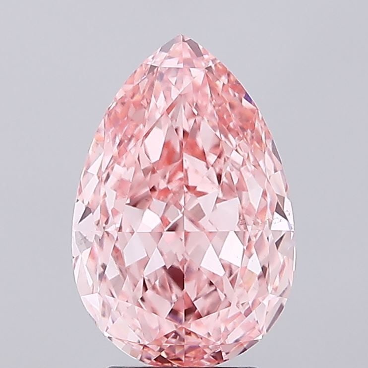 Loose Diamond - PEAR 4.2ct Fancy Vivid Pink VS1: Loose Diamond - PEAR 4.2ct Fancy Vivid Pink VS1 Source: This is a real non-mined Diamond that has been grown in a lab Shape: PEAR Carats: 4.2 Color: Fancy Vivid Pink Certification: IGI Video: