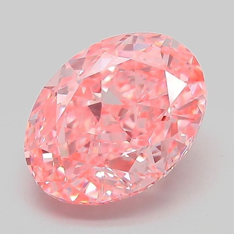 Loose Diamond - OVAL 3.1ct Fancy Vivid Pink VS1: Loose Diamond - OVAL 3.1ct Fancy Vivid Pink VS1 Source: This is a real non-mined Diamond that has been grown in a lab Shape: OVAL Carats: 3.1 Color: Fancy Vivid Pink Certification: IGI Video:
