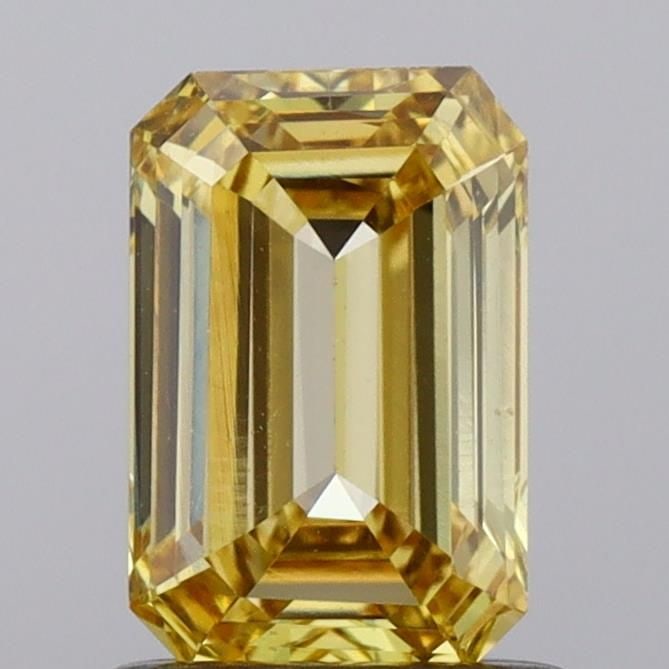 Loose Diamond - EMERALD 1.02ct Fancy Vivid Yellow VS2: Loose Diamond - EMERALD 1.02ct Fancy Vivid Yellow VS2 Source: This is a real non-mined Diamond that has been grown in a lab Shape: EMERALD Carats: 1.02 Color: Fancy Vivid Yellow Certification: NONE Vi