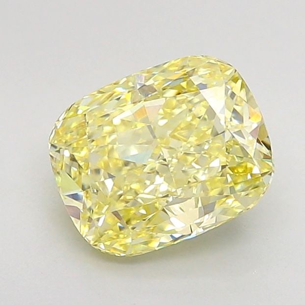 Loose Diamond - CUSHION MODIFIED 2.02ct Fancy Intense Yellow VVS2: Loose Diamond - CUSHION MODIFIED 2.02ct Fancy Intense Yellow VVS2 Source: This is a real non-mined Diamond that has been grown in a lab Shape: CUSHION MODIFIED Carats: 2.02 Color: Fancy Intense Yellow
