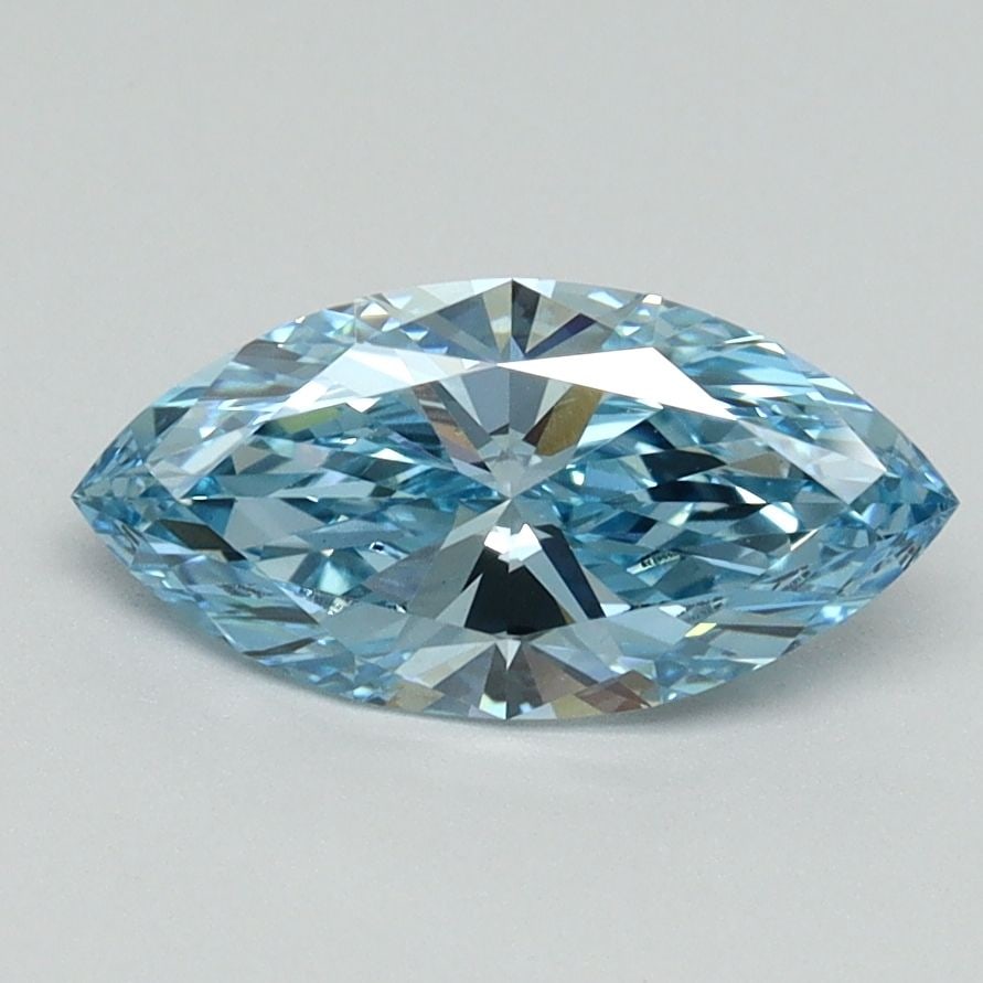 Loose Diamond - MARQUISE 1.06ct Fancy Vivid Blue VVS2: Loose Diamond - MARQUISE 1.06ct Fancy Vivid Blue VVS2 Source: This is a real non-mined Diamond that has been grown in a lab Shape: MARQUISE Carats: 1.06 Color: Fancy Vivid Blue Certification: IGI Vide
