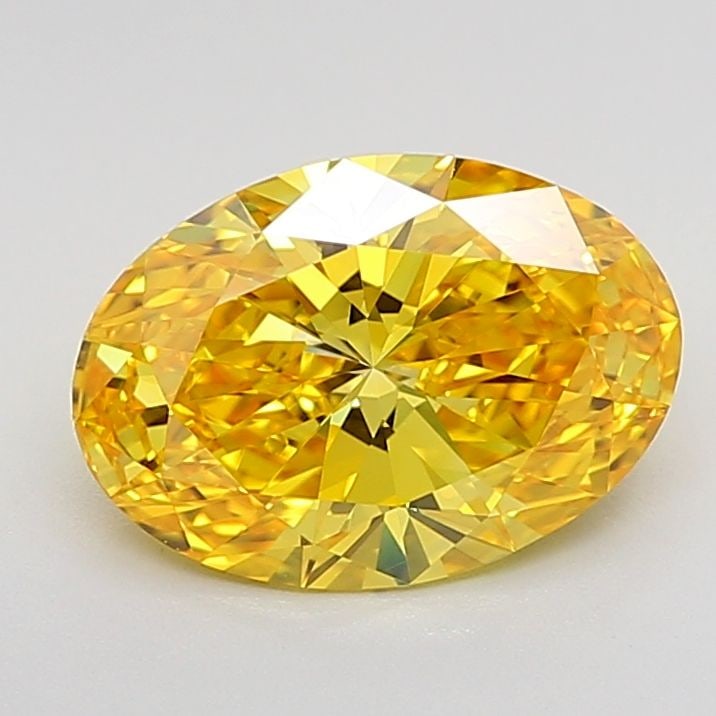 Loose Diamond - OVAL 2.08ct Fancy Vivid Yellow VVS2: Loose Diamond - OVAL 2.08ct Fancy Vivid Yellow VVS2 Source: This is a real non-mined Diamond that has been grown in a lab Shape: OVAL Carats: 2.08 Color: Fancy Vivid Yellow Certification: IGI Video: