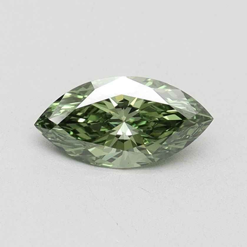 Loose Diamond - MARQUISE 0.52ct Fancy Vivid Green VS1: Loose Diamond - MARQUISE 0.52ct Fancy Vivid Green VS1 Source: This is a real non-mined Diamond that has been grown in a lab Shape: MARQUISE Carats: 0.52 Color: Fancy Vivid Green Certification: IGI Vid
