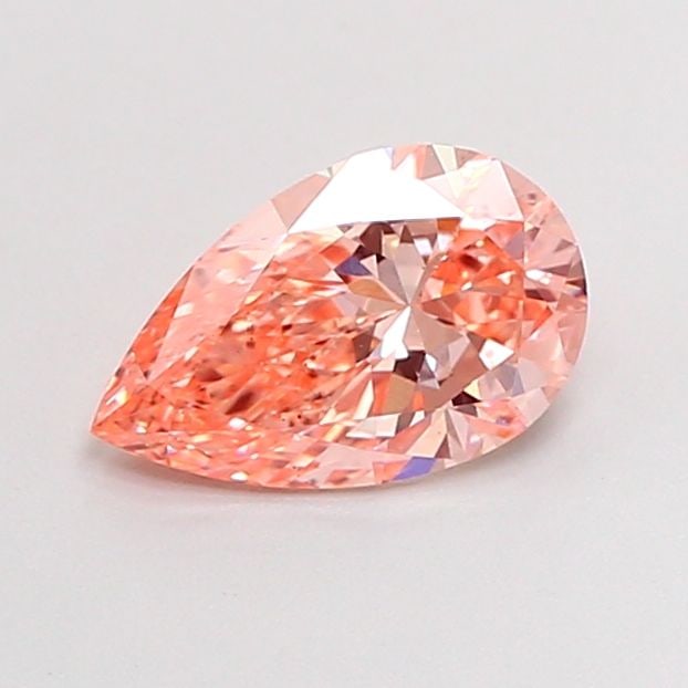Loose Diamond - PEAR 1.0ct Fancy Vivid Orangey Pink VS2: Loose Diamond - PEAR 1.0ct Fancy Vivid Orangey Pink VS2 Source: This is a real non-mined Diamond that has been grown in a lab Shape: PEAR Carats: 1.0 Color: Fancy Vivid Orangey Pink Certification: IGI