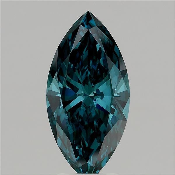 Loose Diamond - MARQUISE 3.55ct Fancy Vivid Greenish Blue VS2: Loose Diamond - MARQUISE 3.55ct Fancy Vivid Greenish Blue VS2 Source: This is a real non-mined Diamond that has been grown in a lab Shape: MARQUISE Carats: 3.55 Color: Fancy Vivid Greenish Blue Certif