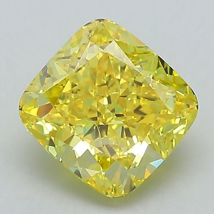 Loose Diamond - CUSHION MODIFIED 2.13ct Fancy Vivid Yellow VS1: Loose Diamond - CUSHION MODIFIED 2.13ct Fancy Vivid Yellow VS1 Source: This is a real non-mined Diamond that has been grown in a lab Shape: CUSHION MODIFIED Carats: 2.13 Color: Fancy Vivid Yellow Cert
