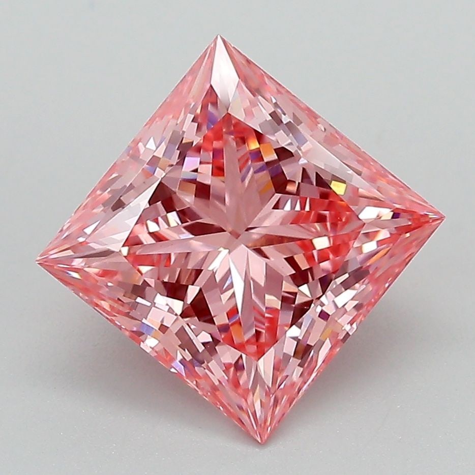 Loose Diamond - PRINCESS 3.09ct Fancy Vivid Pink VVS2: Loose Diamond - PRINCESS 3.09ct Fancy Vivid Pink VVS2 Source: This is a real non-mined Diamond that has been grown in a lab Shape: PRINCESS Carats: 3.09 Color: Fancy Vivid Pink Certification: IGI Vide