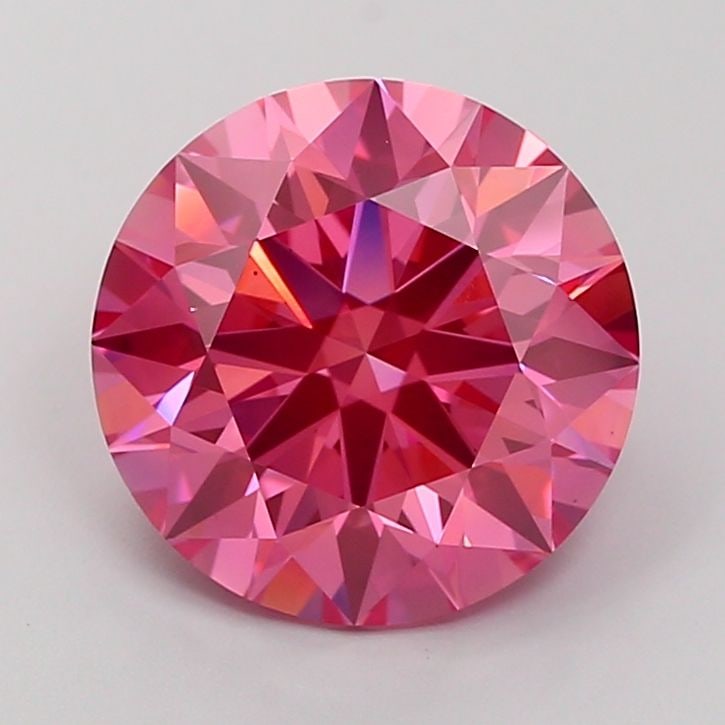 Ideal Loose Diamond - ROUND 5.01ct Fancy Vivid Pink VS1: Ideal Loose Diamond - ROUND 5.01ct Fancy Vivid Pink VS1 Source: This is a real non-mined Diamond that has been grown in a lab Shape: ROUND Carats: 5.01 Color: Fancy Vivid Pink Certification: IGI Video