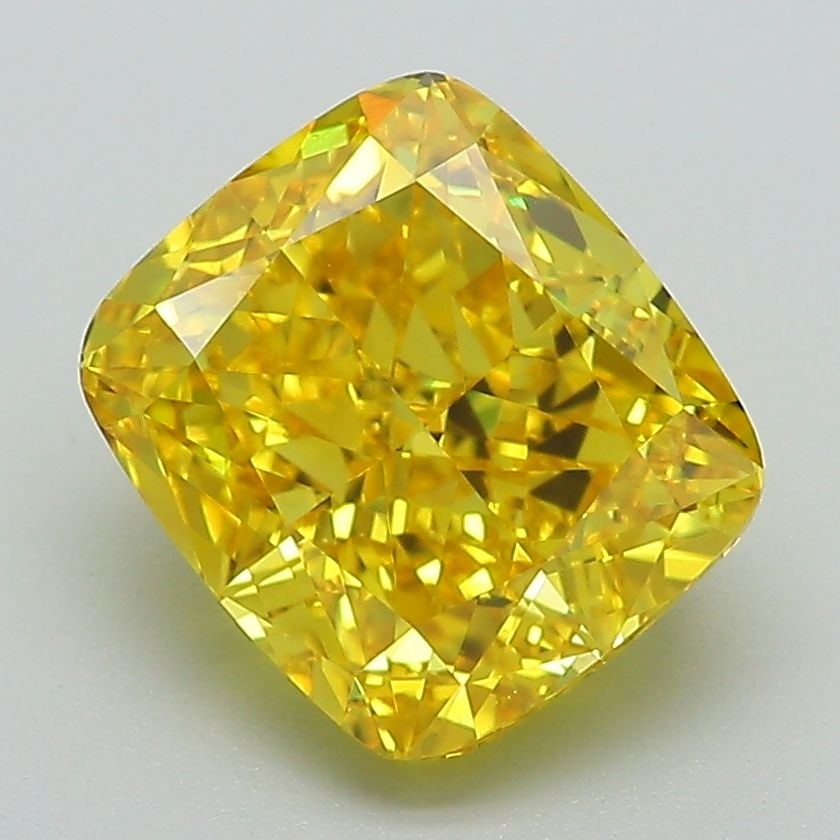 Loose Diamond - CUSHION MODIFIED 3.18ct Fancy Vivid Yellow VS1: Loose Diamond - CUSHION MODIFIED 3.18ct Fancy Vivid Yellow VS1 Source: This is a real non-mined Diamond that has been grown in a lab Shape: CUSHION MODIFIED Carats: 3.18 Color: Fancy Vivid Yellow Cert