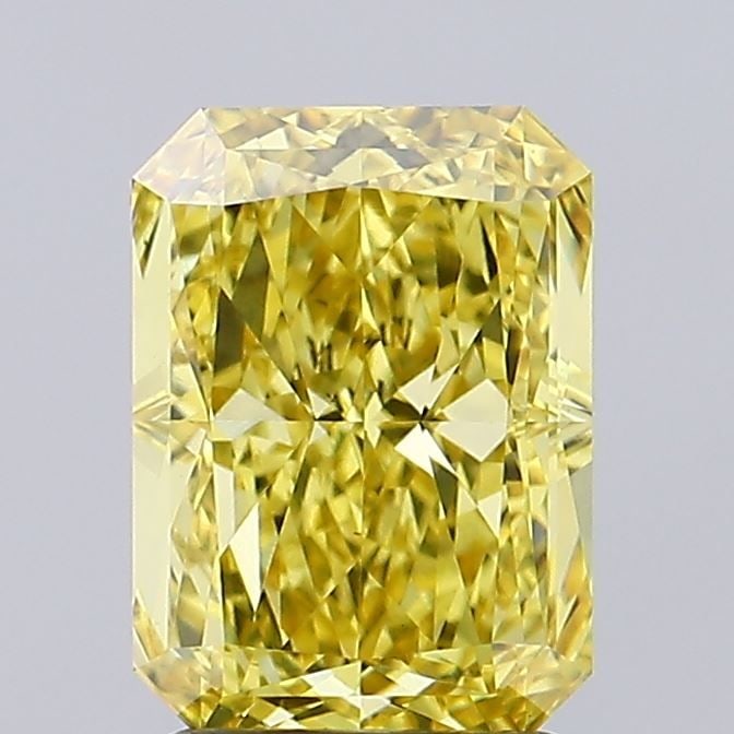 Loose Diamond - RADIANT 2.06ct Fancy Vivid Yellow VS1: Loose Diamond - RADIANT 2.06ct Fancy Vivid Yellow VS1 Source: This is a real non-mined Diamond that has been grown in a lab Shape: RADIANT Carats: 2.06 Color: Fancy Vivid Yellow Certification: IGI Vid