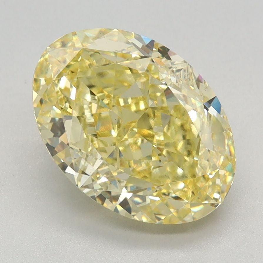 Loose Diamond - OVAL 2.7ct Fancy Vivid Yellow VS1: Loose Diamond - OVAL 2.7ct Fancy Vivid Yellow VS1 Source: This is a real non-mined Diamond that has been grown in a lab Shape: OVAL Carats: 2.7 Color: Fancy Vivid Yellow Certification: IGI Video: