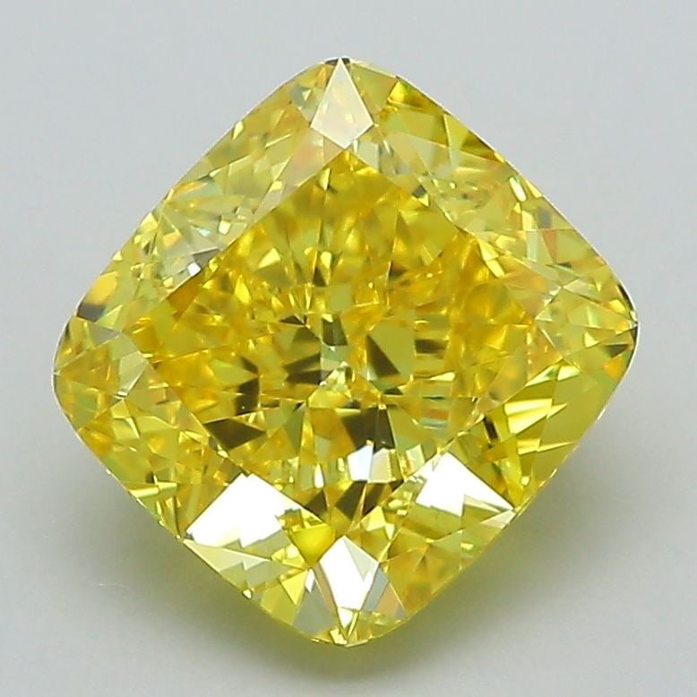 Loose Diamond - CUSHION MODIFIED 2.77ct Fancy Vivid Yellow VS1: Loose Diamond - CUSHION MODIFIED 2.77ct Fancy Vivid Yellow VS1 Source: This is a real non-mined Diamond that has been grown in a lab Shape: CUSHION MODIFIED Carats: 2.77 Color: Fancy Vivid Yellow Cert
