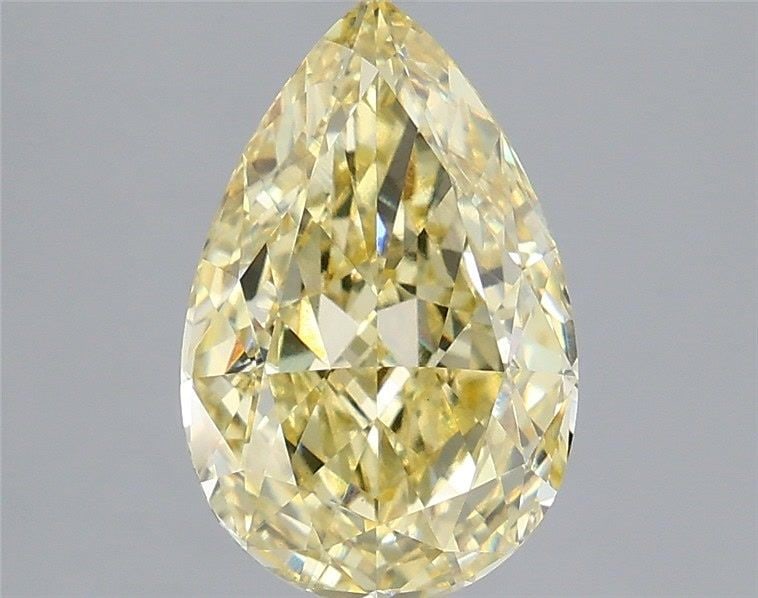 Loose Diamond - PEAR 3.06ct Fancy Intense Yellow VS2: Loose Diamond - PEAR 3.06ct Fancy Intense Yellow VS2 Source: This is a real non-mined Diamond that has been grown in a lab Shape: PEAR Carats: 3.06 Color: Fancy Intense Yellow Certification: IGI Video