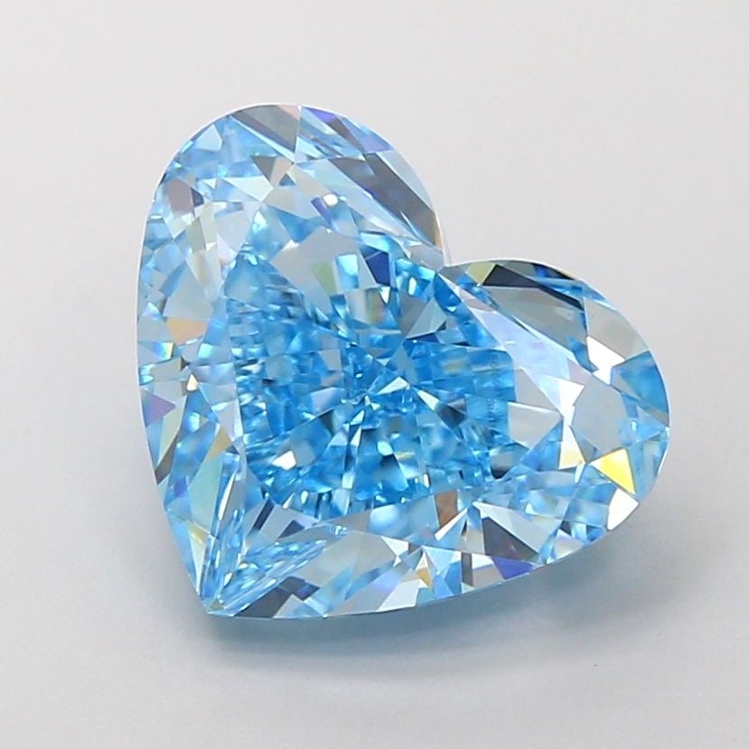 Loose Diamond - HEART 5.03ct Fancy Vivid Blue VS1: Loose Diamond - HEART 5.03ct Fancy Vivid Blue VS1 Source: This is a real non-mined Diamond that has been grown in a lab Shape: HEART Carats: 5.03 Color: Fancy Vivid Blue Certification: IGI Video: