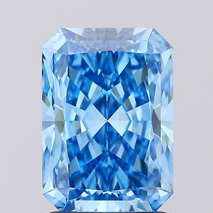Loose Diamond - RADIANT 1.59ct Fancy Vivid Blue VS1: Loose Diamond - RADIANT 1.59ct Fancy Vivid Blue VS1 Source: This is a real non-mined Diamond that has been grown in a lab Shape: RADIANT Carats: 1.59 Color: Fancy Vivid Blue Certification: IGI Video: