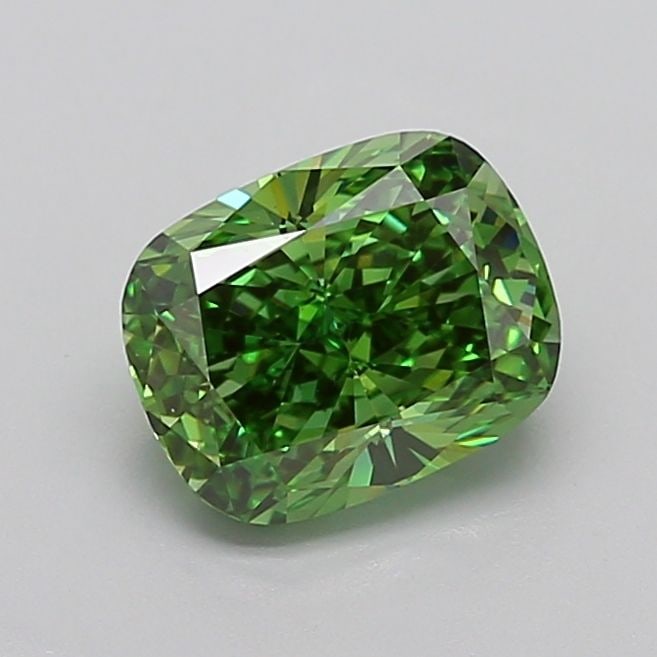 Loose Diamond - CUSHION MODIFIED 2.33ct Fancy Vivid Green VS1: Loose Diamond - CUSHION MODIFIED 2.33ct Fancy Vivid Green VS1 Source: This is a real non-mined Diamond that has been grown in a lab Shape: CUSHION MODIFIED Carats: 2.33 Color: Fancy Vivid Green Certif