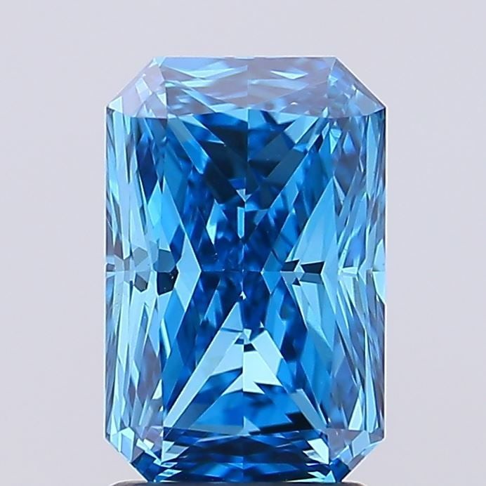 Loose Diamond - RADIANT 1.85ct Fancy Vivid Blue VS1: Loose Diamond - RADIANT 1.85ct Fancy Vivid Blue VS1 Source: This is a real non-mined Diamond that has been grown in a lab Shape: RADIANT Carats: 1.85 Color: Fancy Vivid Blue Certification: IGI Video: