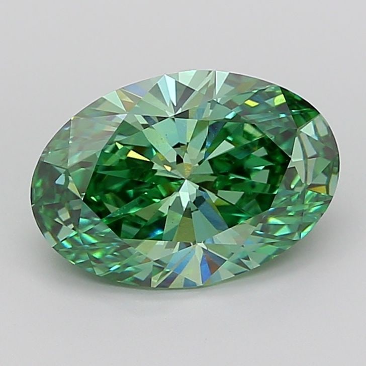 Loose Diamond - OVAL 4.58ct Fancy Vivid Green VS1: Loose Diamond - OVAL 4.58ct Fancy Vivid Green VS1 Source: This is a real non-mined Diamond that has been grown in a lab Shape: OVAL Carats: 4.58 Color: Fancy Vivid Green Certification: IGI Video: