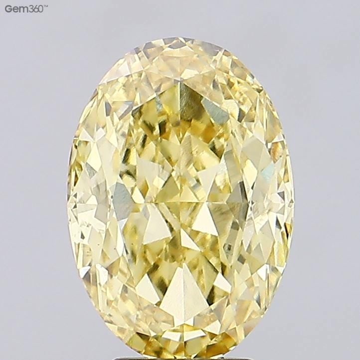 Loose Diamond - OVAL 5.11ct Fancy Vivid Yellow VS2: Loose Diamond - OVAL 5.11ct Fancy Vivid Yellow VS2 Source: This is a real non-mined Diamond that has been grown in a lab Shape: OVAL Carats: 5.11 Color: Fancy Vivid Yellow Certification: IGI Video: