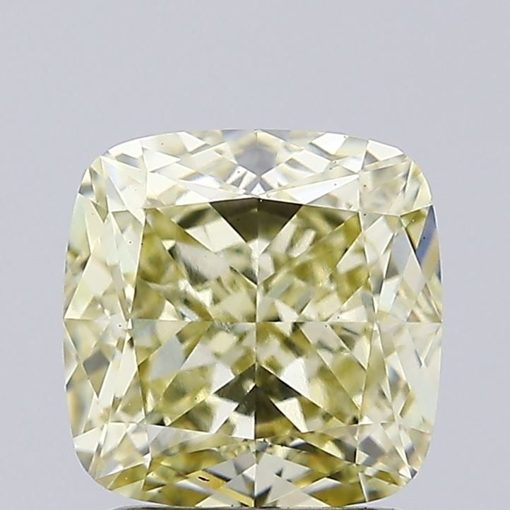 Loose Diamond - CUSHION BRILLIANT 2.0ct Fancy Yellow VS1: Loose Diamond - CUSHION BRILLIANT 2.0ct Fancy Yellow VS1 Source: This is a real non-mined Diamond that has been grown in a lab Shape: CUSHION BRILLIANT Carats: 2.0 Color: Fancy Yellow Certification: I