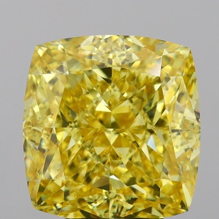 Loose Diamond - CUSHION MODIFIED 5.08ct Fancy Vivid Yellow VS1: Loose Diamond - CUSHION MODIFIED 5.08ct Fancy Vivid Yellow VS1 Source: This is a real non-mined Diamond that has been grown in a lab Shape: CUSHION MODIFIED Carats: 5.08 Color: Fancy Vivid Yellow Cert