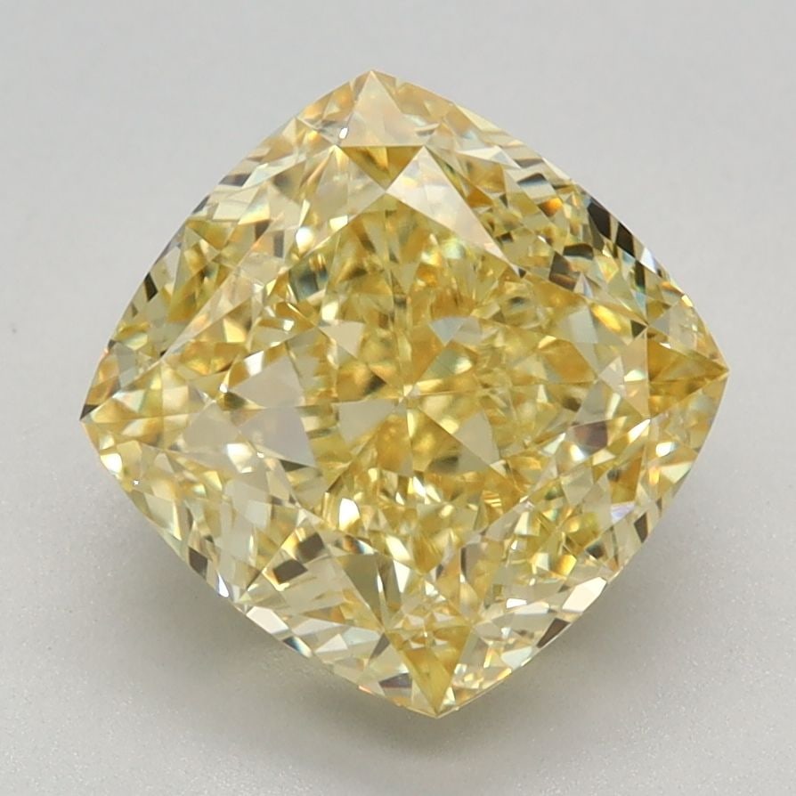 Loose Diamond - CUSHION MODIFIED 3.09ct Fancy Vivid Yellow VS1: Loose Diamond - CUSHION MODIFIED 3.09ct Fancy Vivid Yellow VS1 Source: This is a real non-mined Diamond that has been grown in a lab Shape: CUSHION MODIFIED Carats: 3.09 Color: Fancy Vivid Yellow Cert