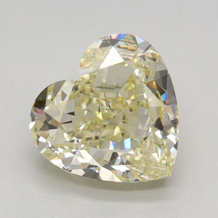 Loose Diamond - HEART 1.62ct Fancy Light Yellow VS1: Loose Diamond - HEART 1.62ct Fancy Light Yellow VS1 Source: This is a real non-mined Diamond that has been grown in a lab Shape: HEART Carats: 1.62 Color: Fancy Light Yellow Certification: IGI Video: