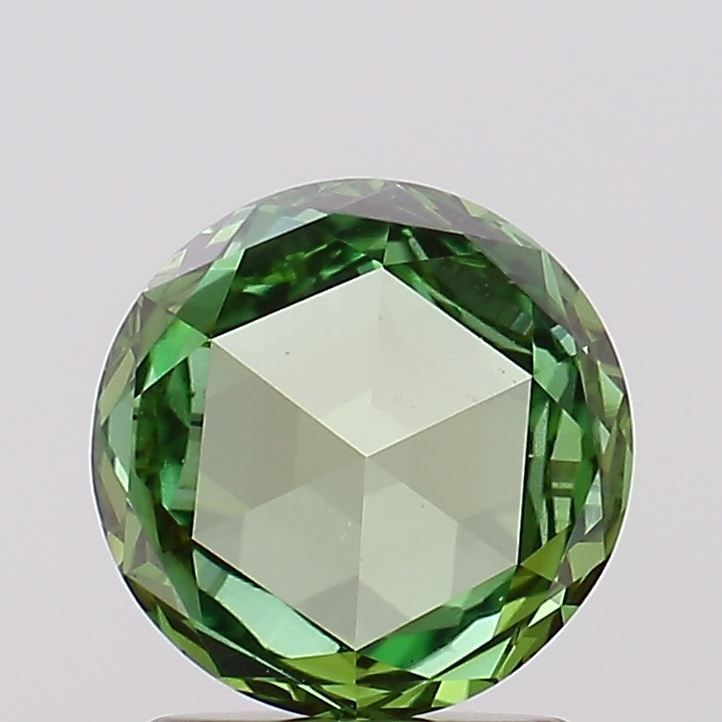 Loose Diamond - ROSE 1.22ct Fancy Vivid Green VS1: Loose Diamond - ROSE 1.22ct Fancy Vivid Green VS1 Source: This is a real non-mined Diamond that has been grown in a lab Shape: ROSE Carats: 1.22 Color: Fancy Vivid Green Certification: IGI Video: