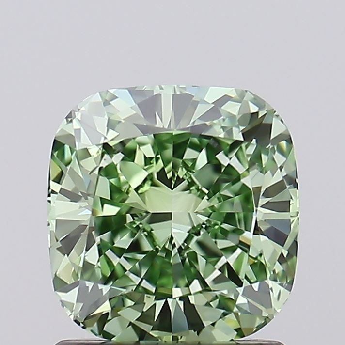 Loose Diamond - CUSHION MODIFIED 1.42ct Fancy Vivid Green VS2: Loose Diamond - CUSHION MODIFIED 1.42ct Fancy Vivid Green VS2 Source: This is a real non-mined Diamond that has been grown in a lab Shape: CUSHION MODIFIED Carats: 1.42 Color: Fancy Vivid Green Certif